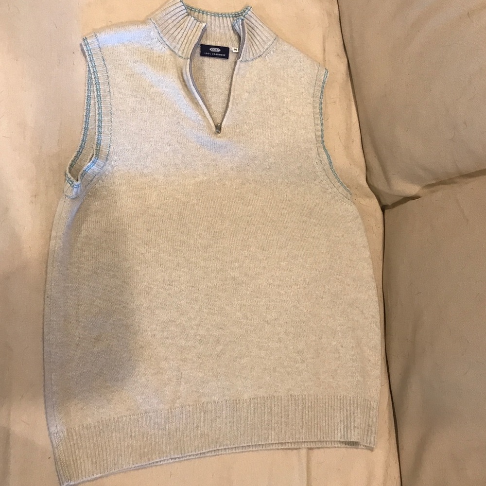 Men’s 100% cashmere vest, cream color
